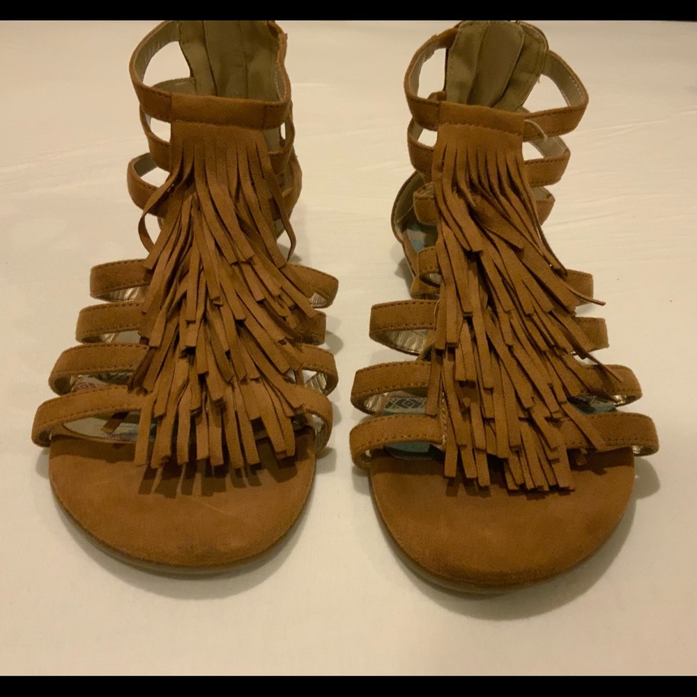 Women’s Brown Tassel Gladiator Dress Sandals - Size 10